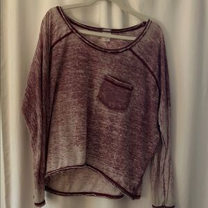 Women's Long Sleeve Maroon Top